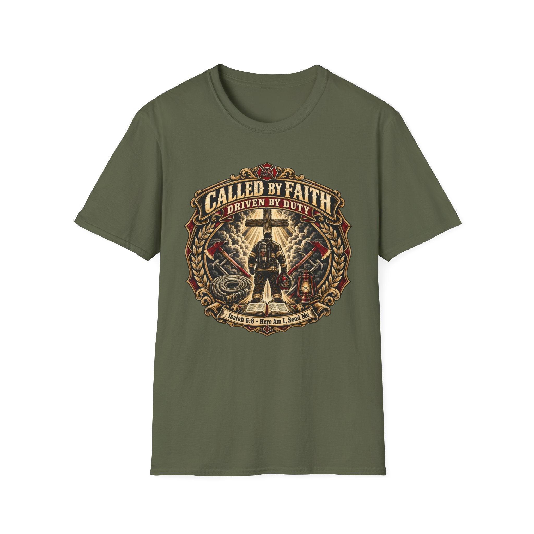 Called By Faith, Driven By Duty Firefighter T‑Shirt