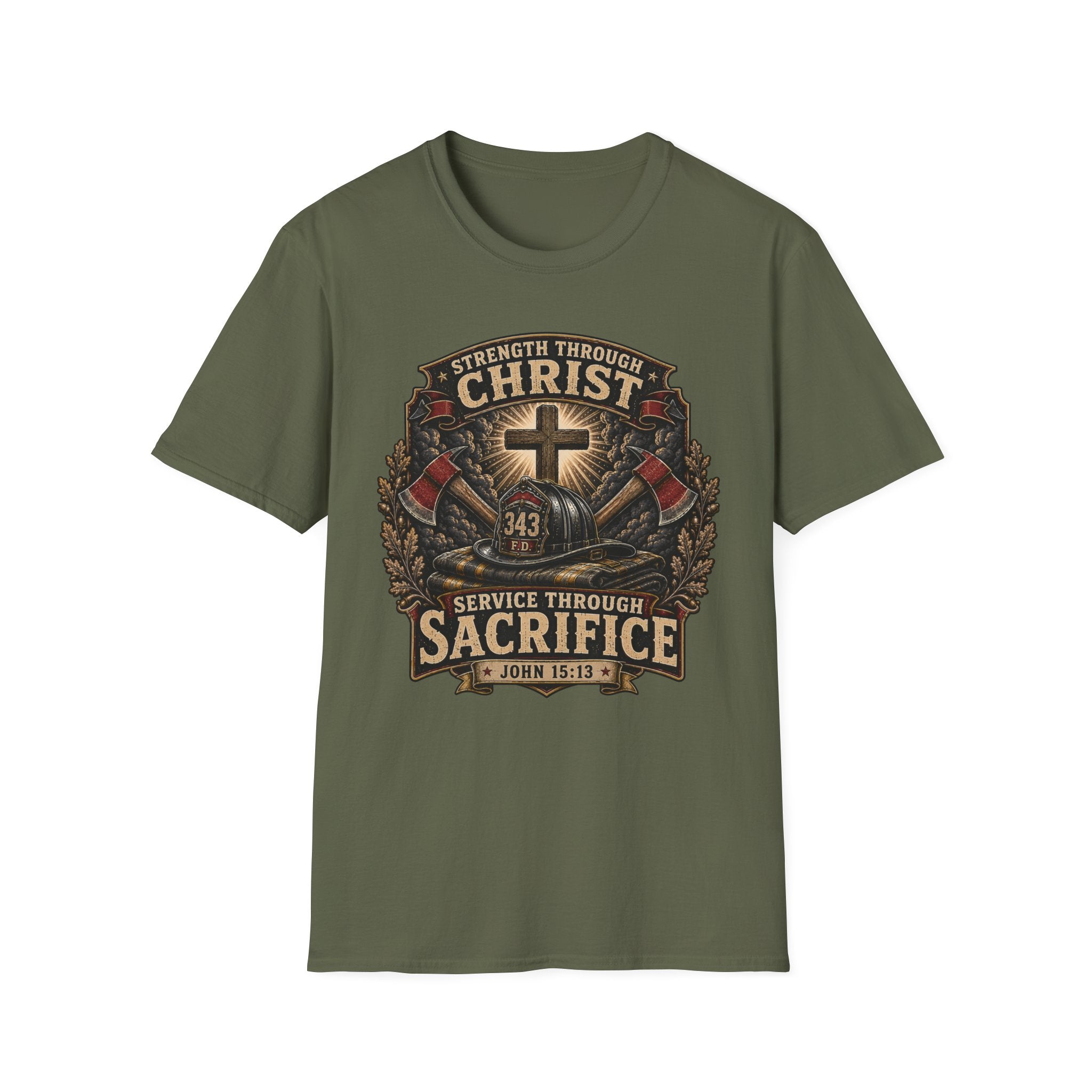 Strength Through Christ Firefighter T-Shirt