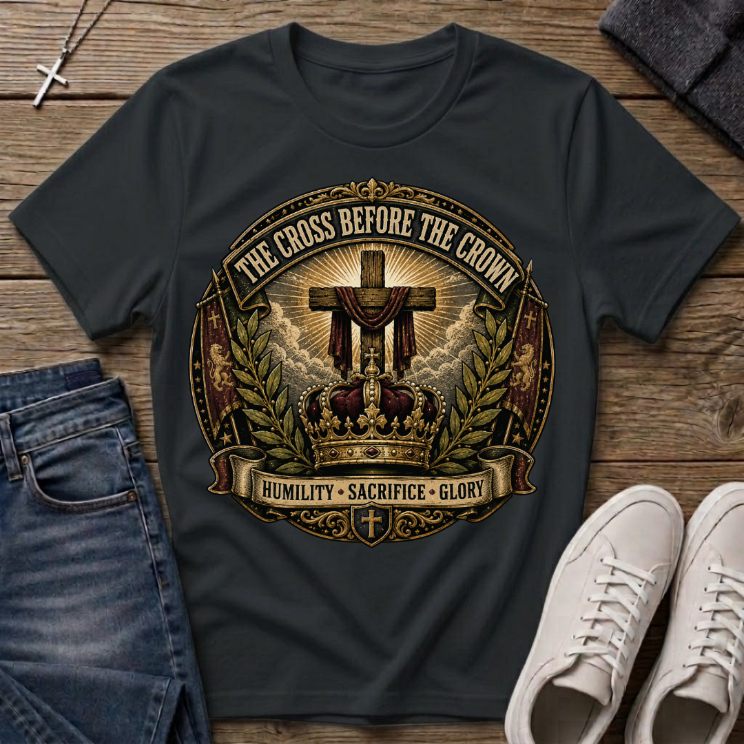 The Cross Before the Crown T-Shirt — Christian Faith Graphic Tee