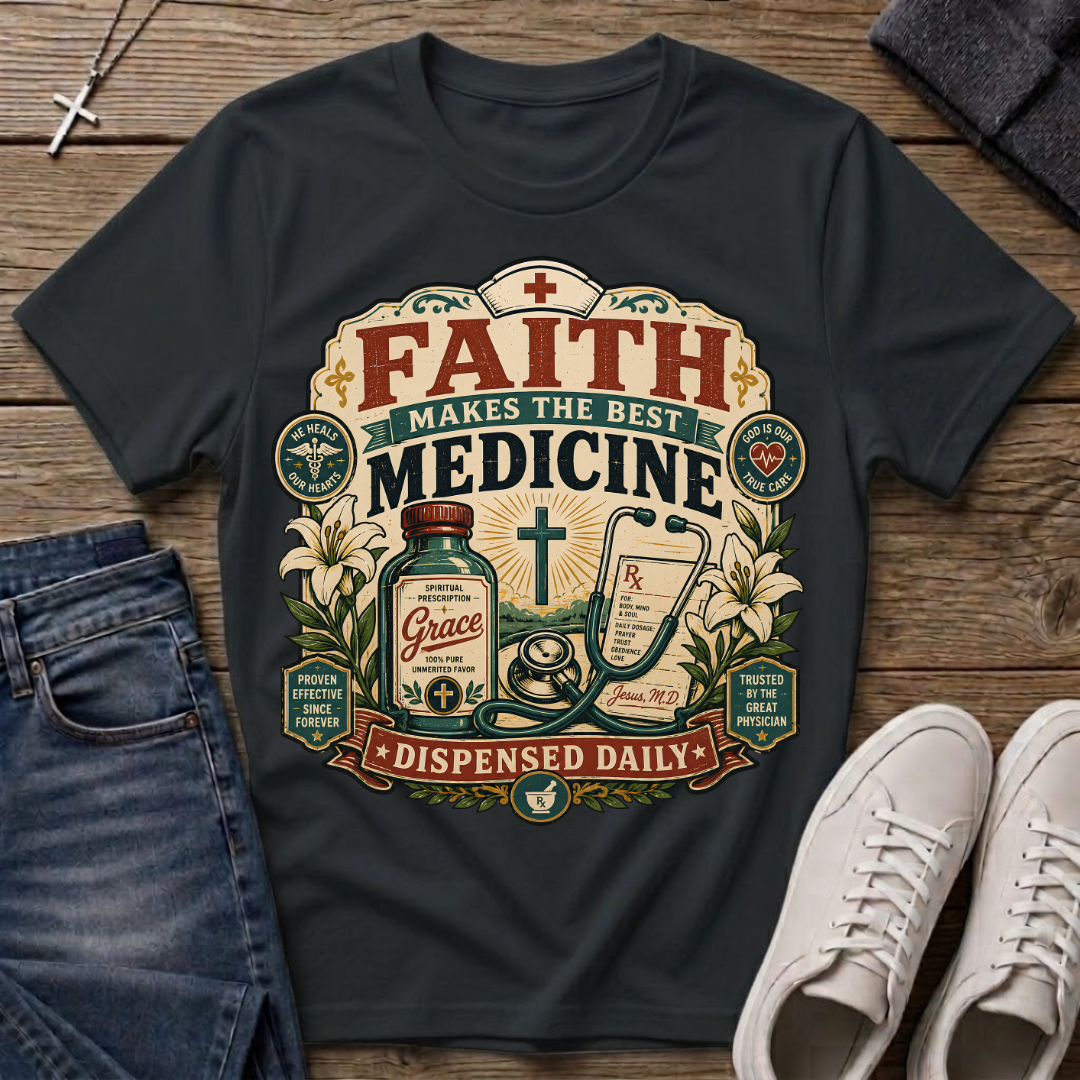 Faith Makes the Best Medicine Christian T-Shirt