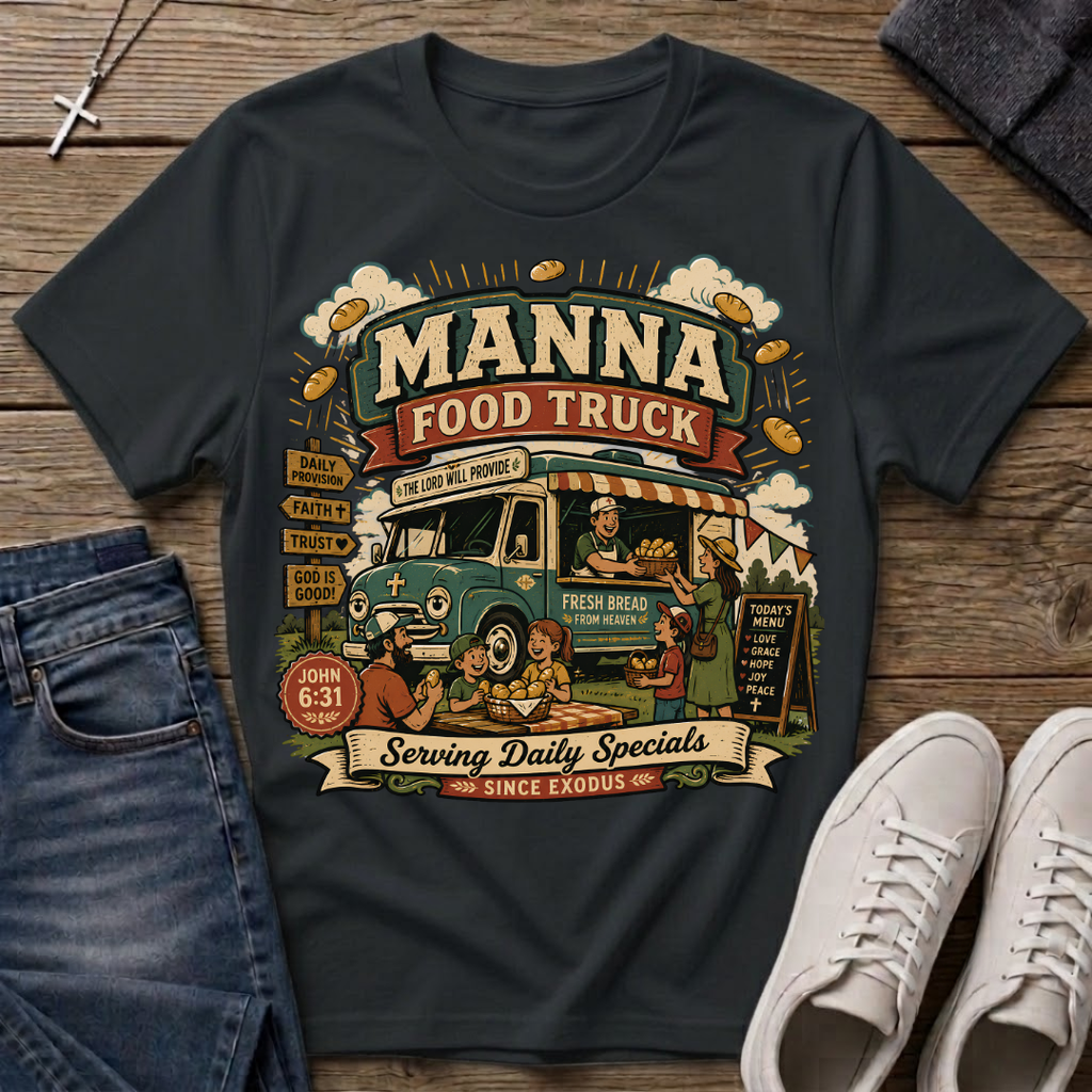 Manna Food Truck John 6:31 Christian T-Shirt