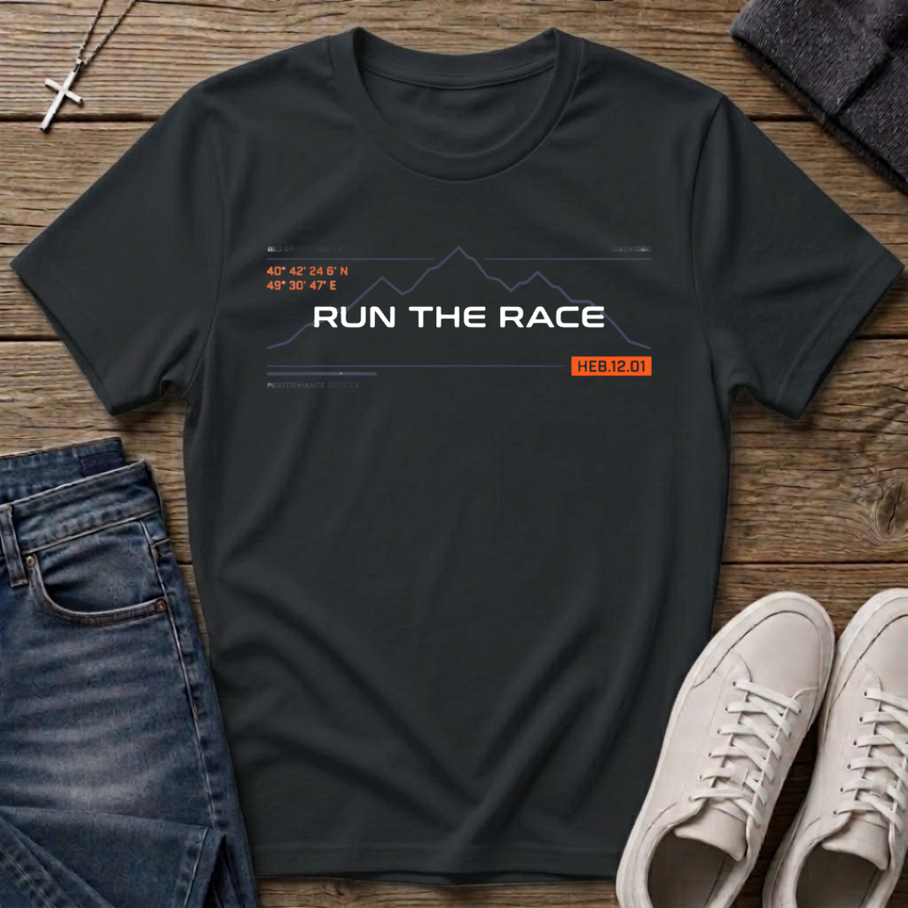 Run the Race Hebrews 12:1 Christian T-Shirt