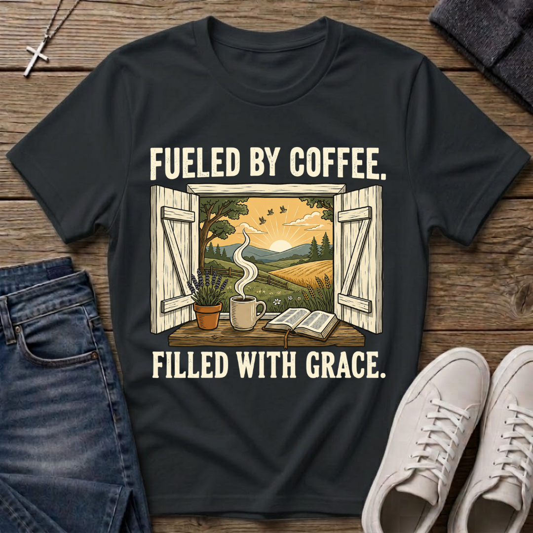 Fueled By Coffee Filled With Grace T-Shirt