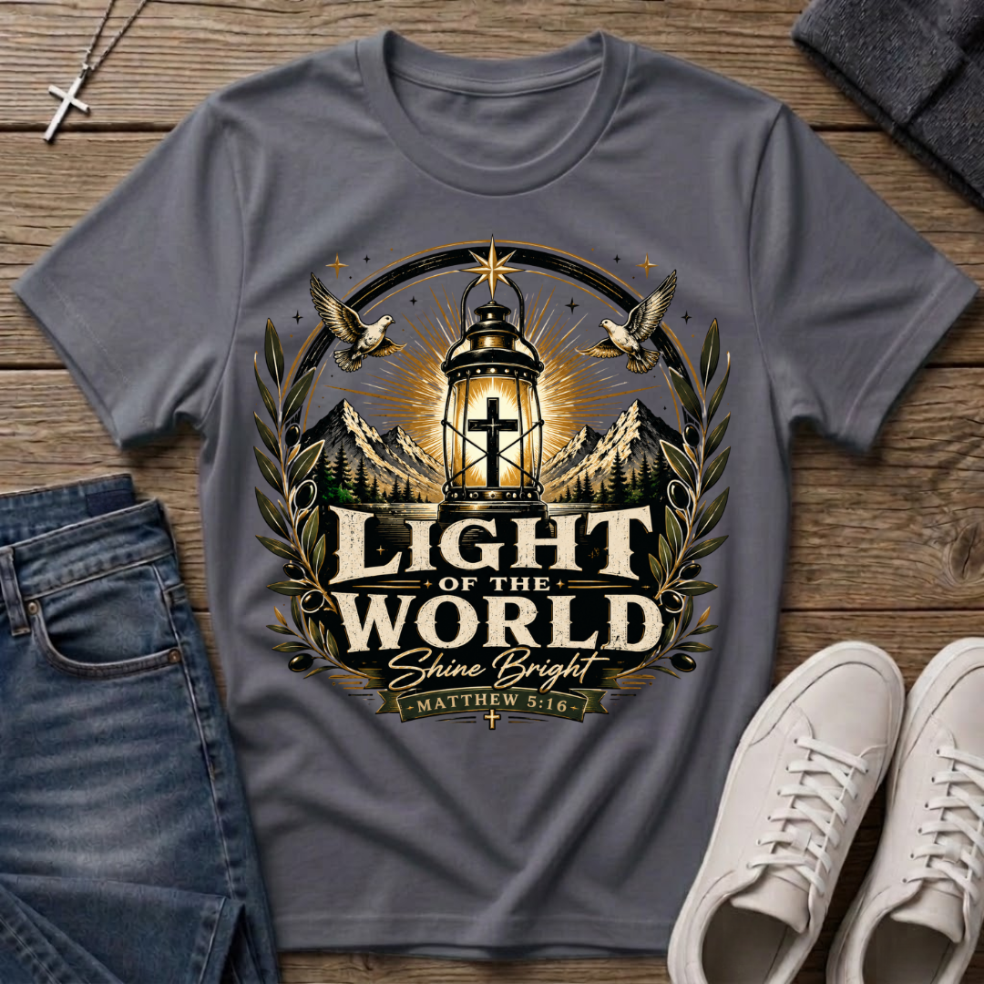 Light of the World Matthew 5:16 Christian T-Shirt