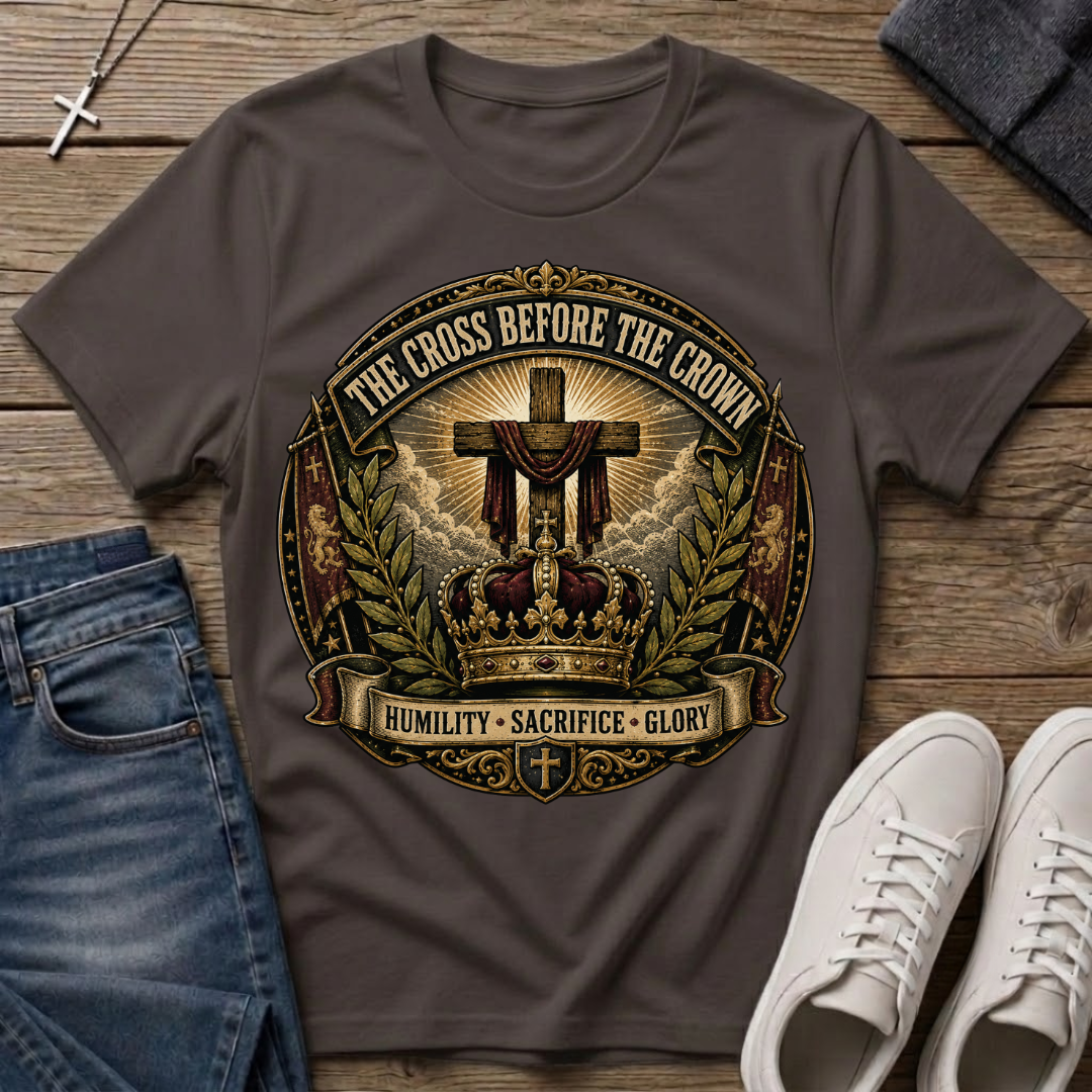 The Cross Before the Crown T-Shirt — Christian Faith Graphic Tee