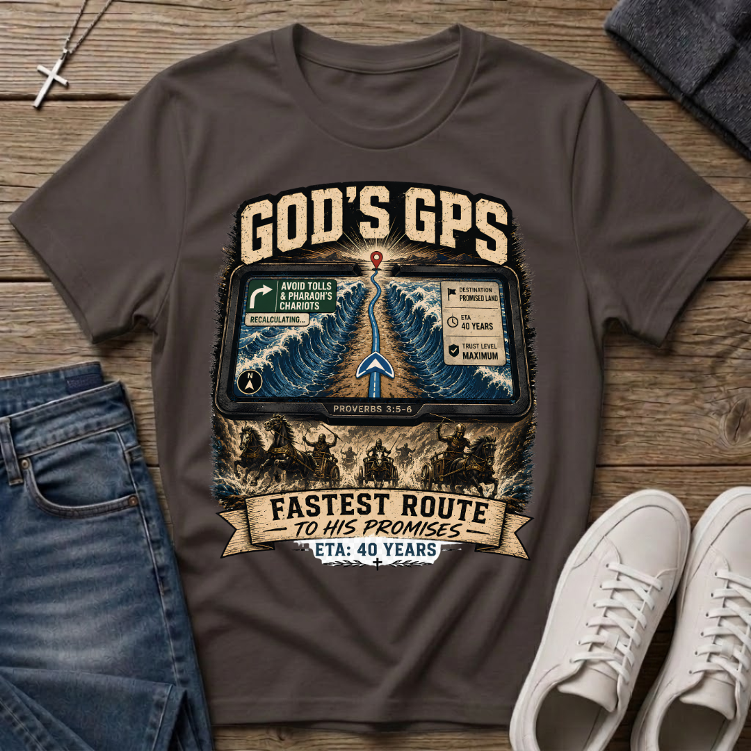 God's GPS Fastest Route to His Promises Christian T-Shirt