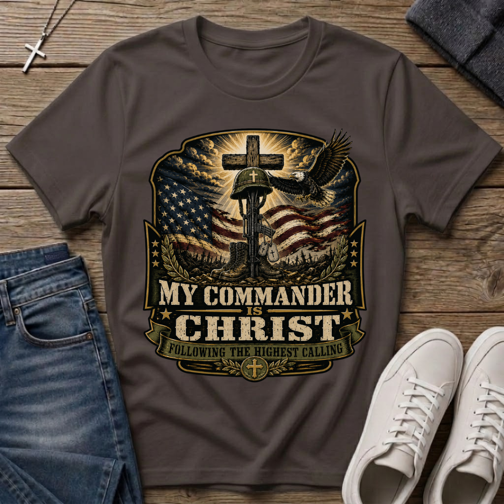 My Commander Is Christ Christian Veteran T-Shirt