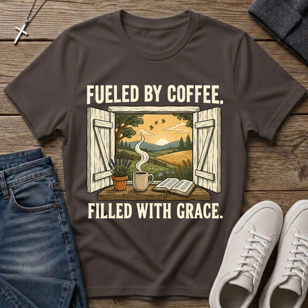 Fueled By Coffee Filled With Grace T-Shirt