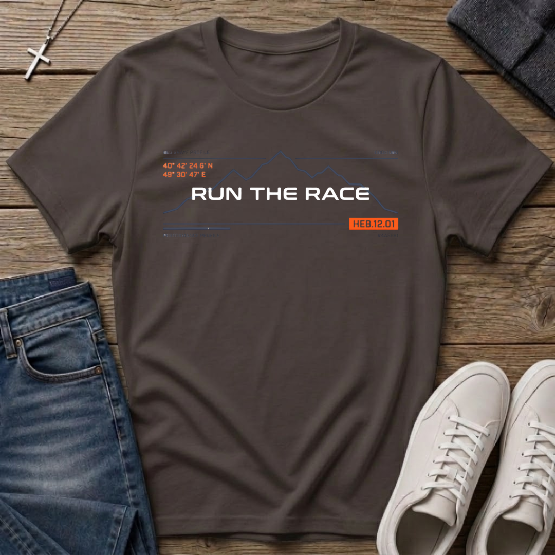 Run the Race Hebrews 12:1 Christian T-Shirt