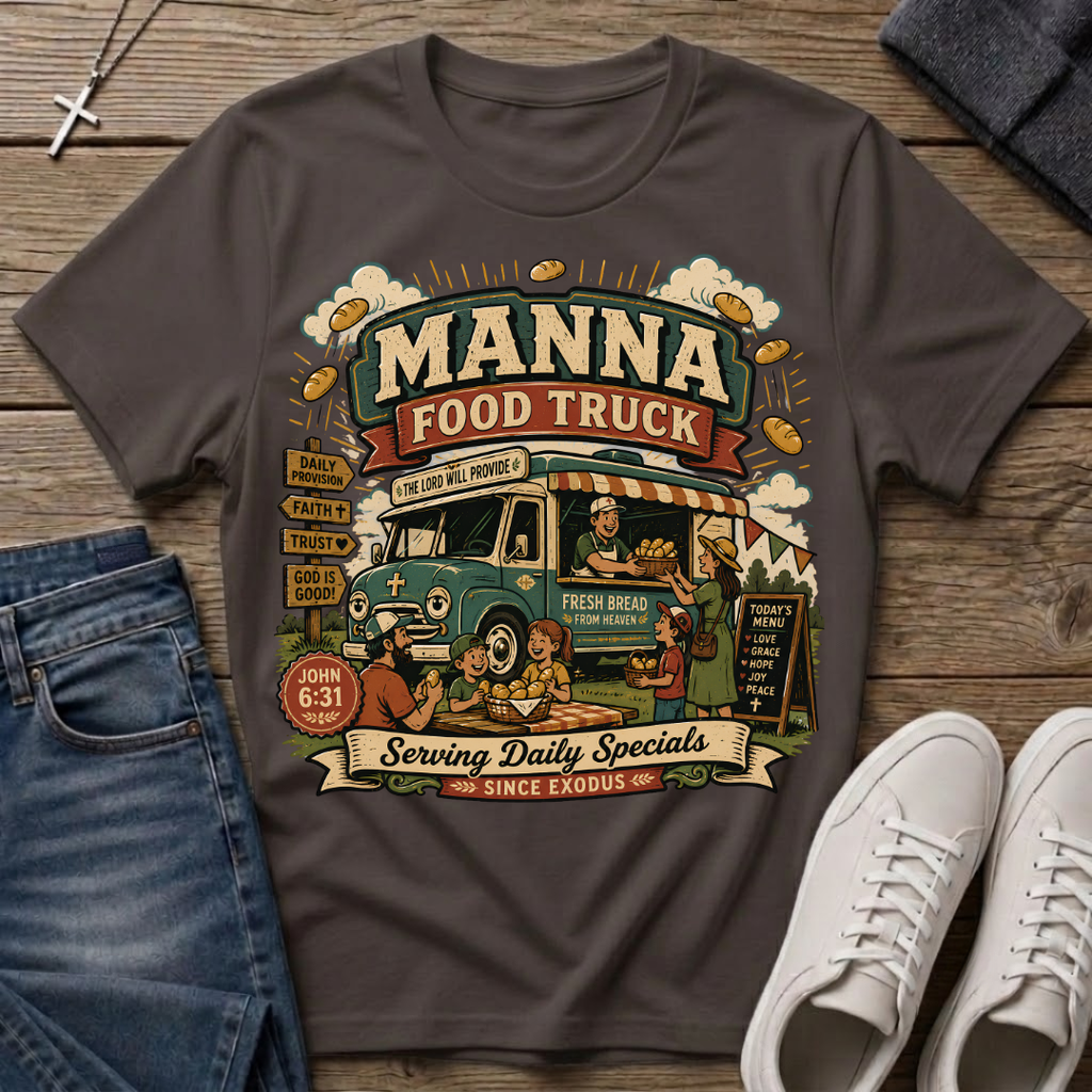 Manna Food Truck John 6:31 Christian T-Shirt
