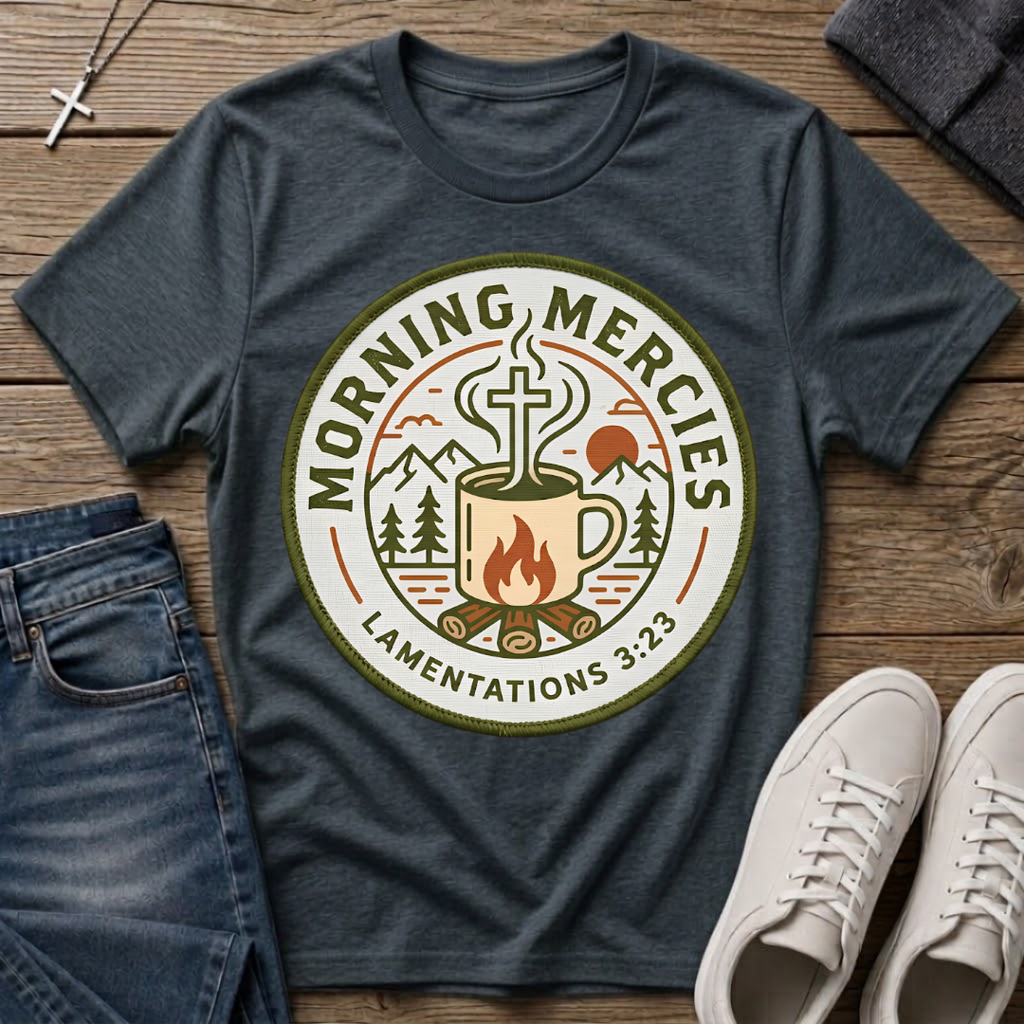 Morning Mercies Lamentations 3:23 Christian T-Shirt