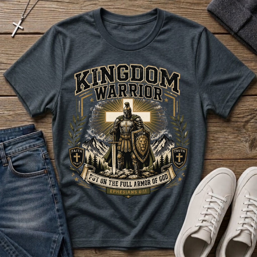 Kingdom Warrior Ephesians 6:11 Christian T-Shirt