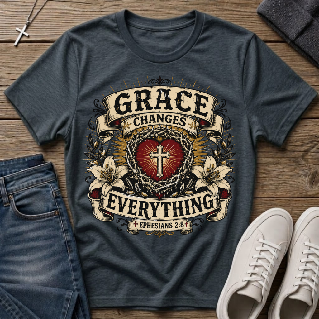 Grace Changes Everything Ephesians 2:8 Christian T-Shirt