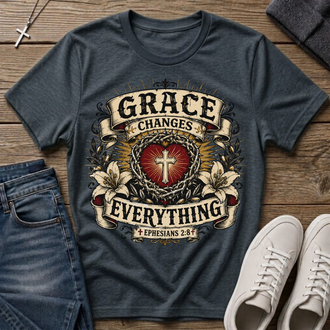 Grace Changes Everything Ephesians 2:8 Christian T-Shirt