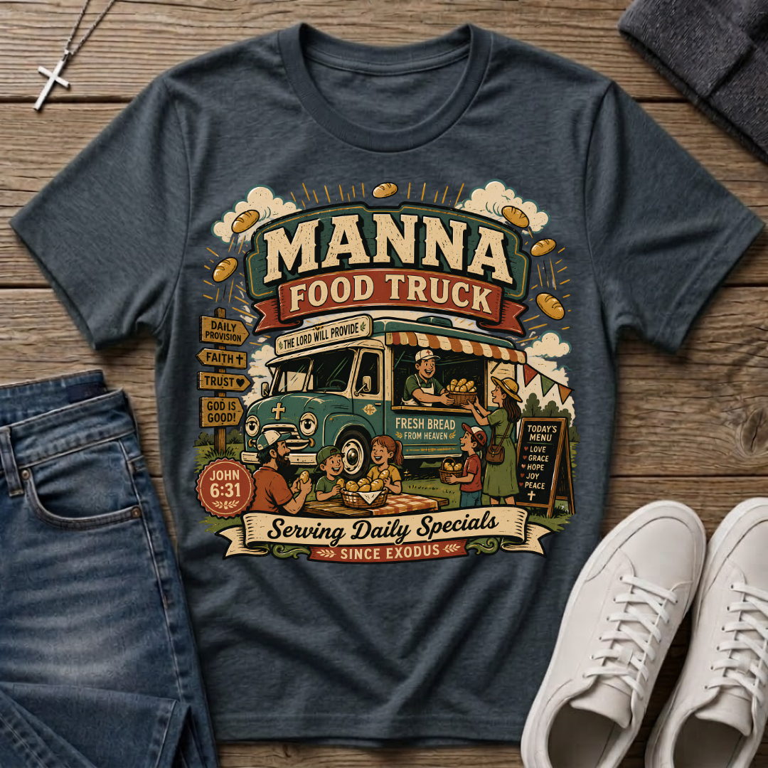Manna Food Truck John 6:31 Christian T-Shirt