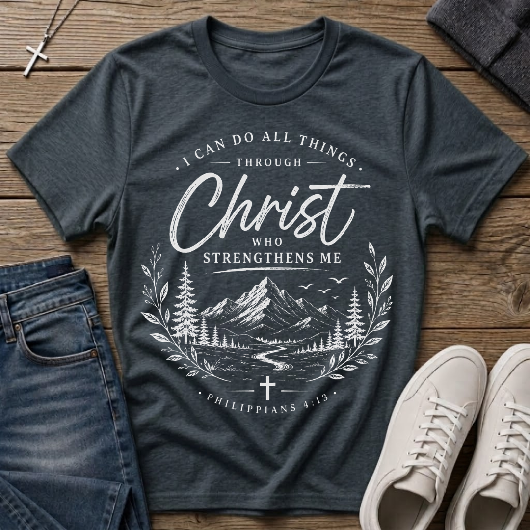I Can Do All Things Through Christ Philippians 4:13 Christian T-Shirt