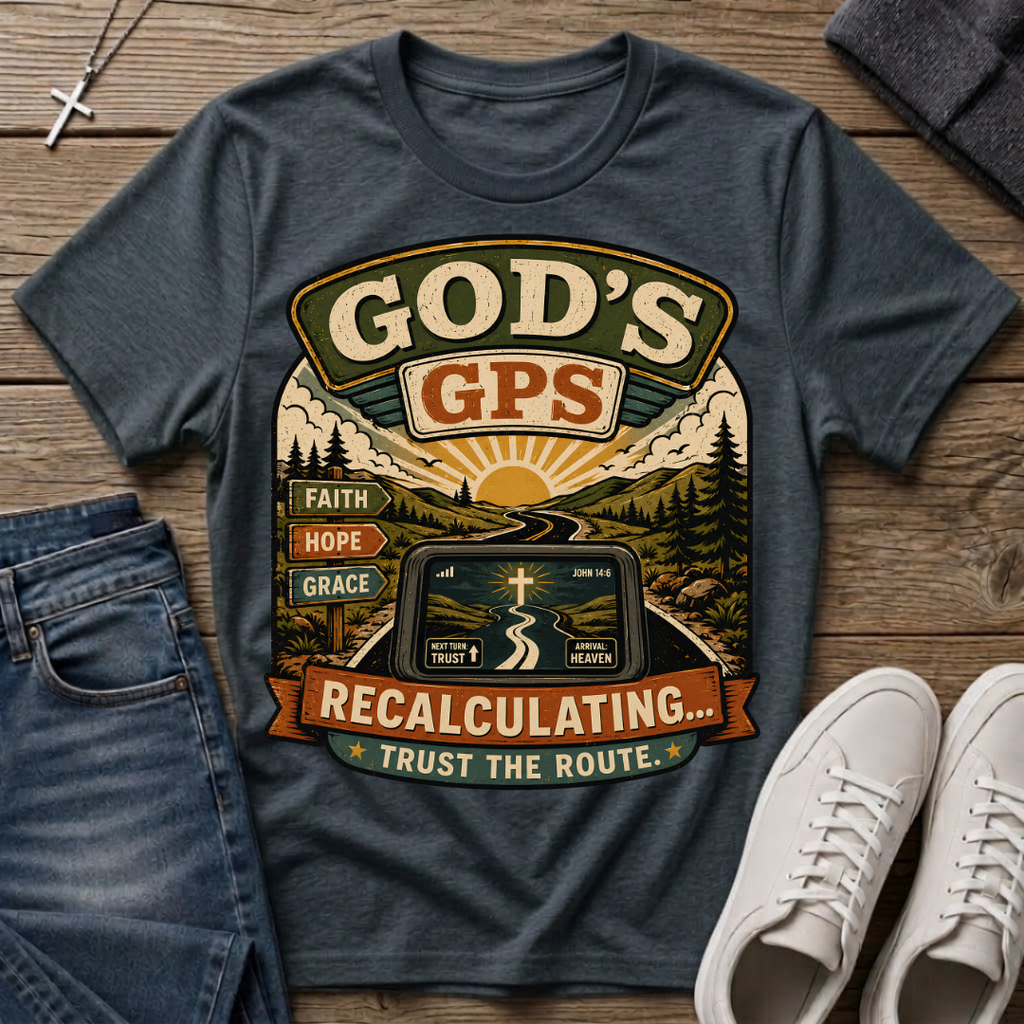 God's GPS Recalculating Christian T-Shirt