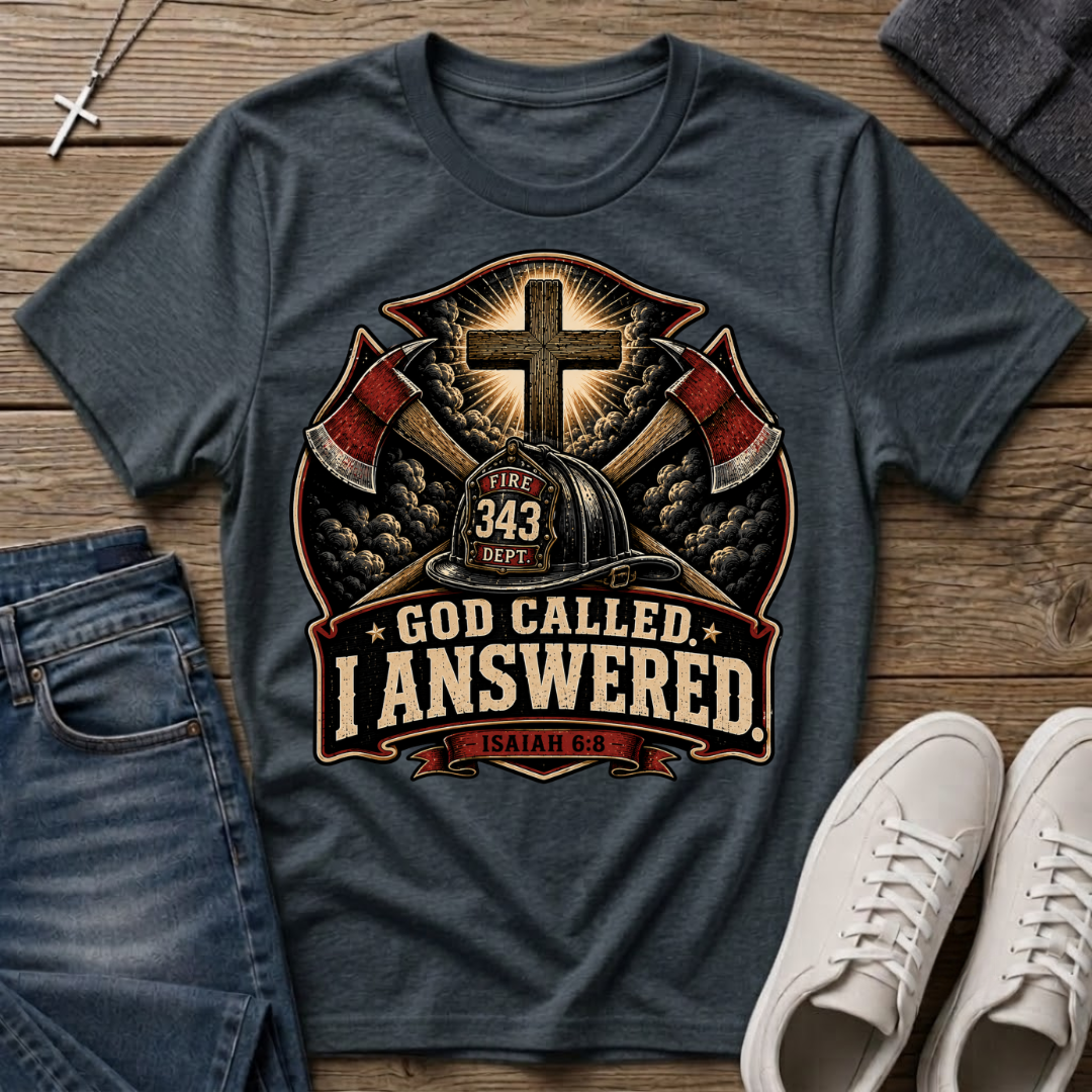 God Called I Answered Firefighter T‑Shirt