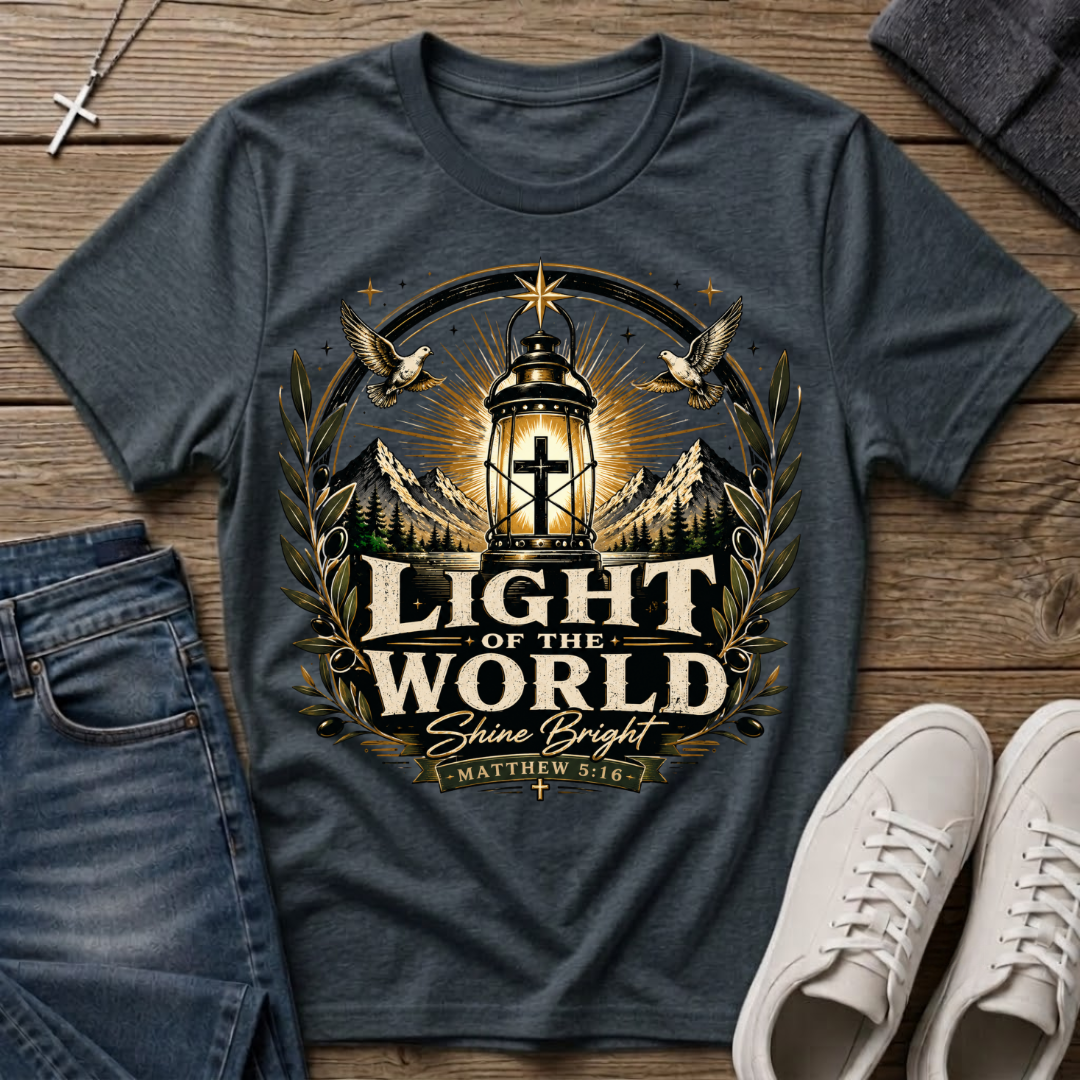 Light of the World Matthew 5:16 Christian T-Shirt