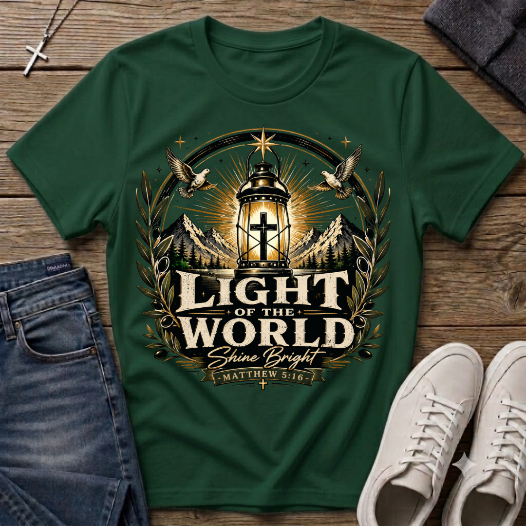 Light of the World Matthew 5:16 Christian T-Shirt