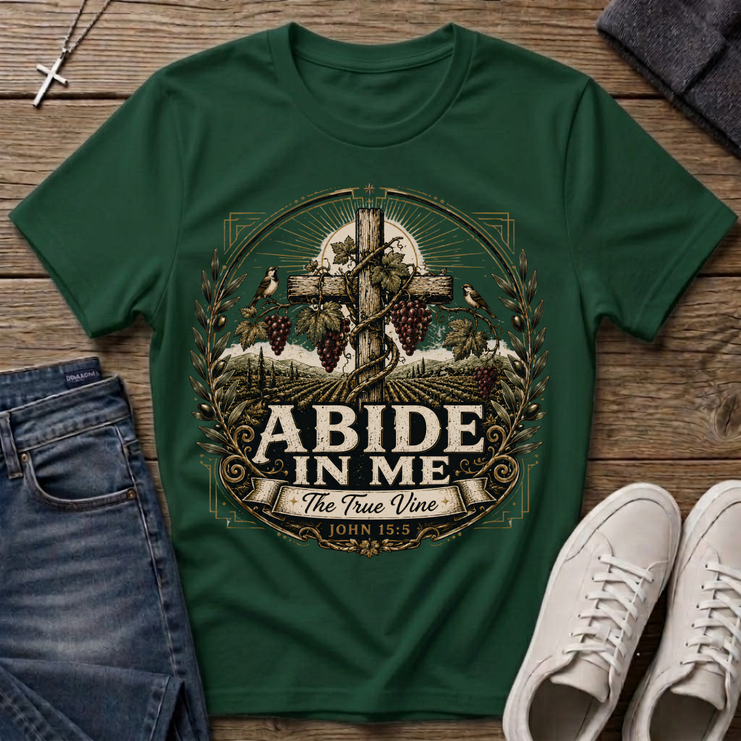 Abide in Me John 15:5 Christian T-Shirt