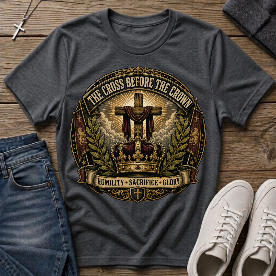 The Cross Before the Crown T-Shirt — Christian Faith Graphic Tee