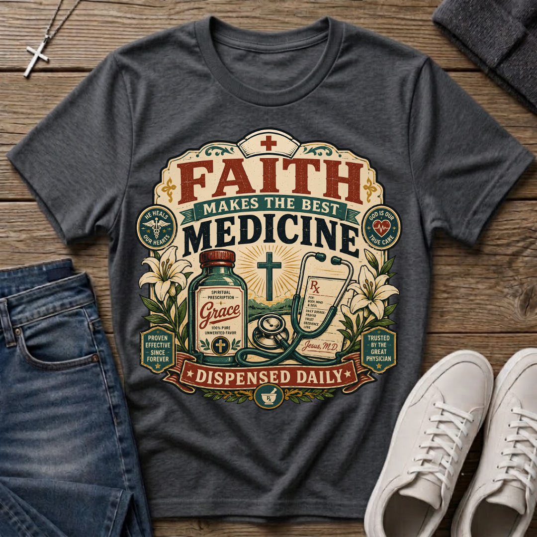 Faith Makes the Best Medicine Christian T-Shirt