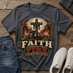 Faith Through the Fire Daniel 3:25 Christian T-Shirt