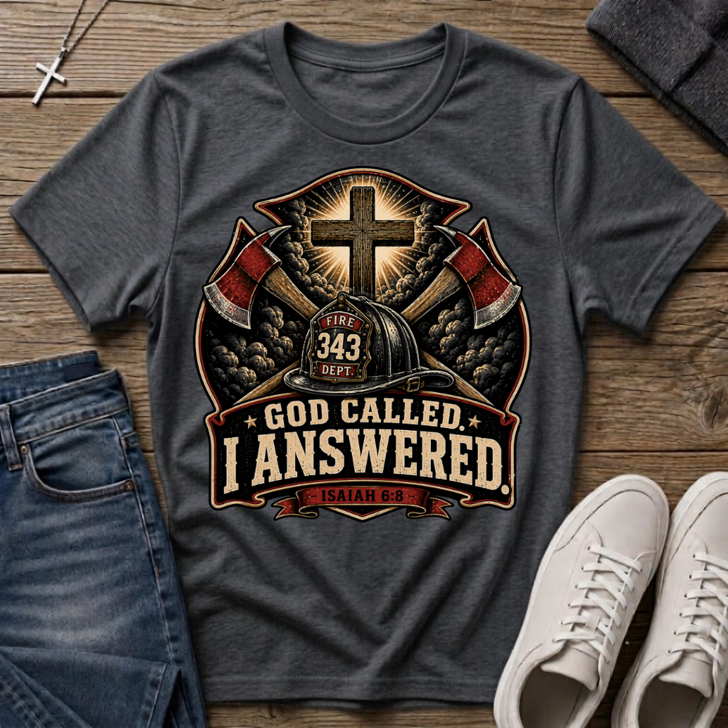 God Called I Answered Firefighter T‑Shirt
