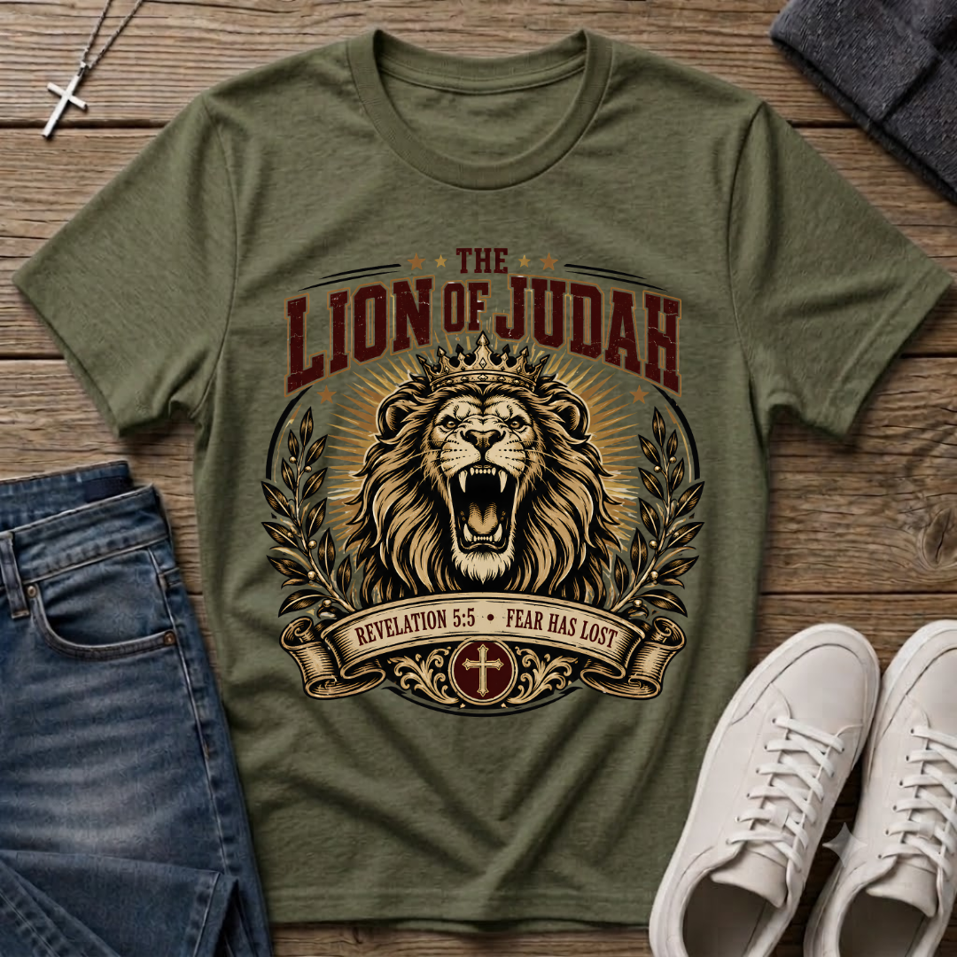 The Lion of Judah Revelation 5:5 Christian T-Shirt