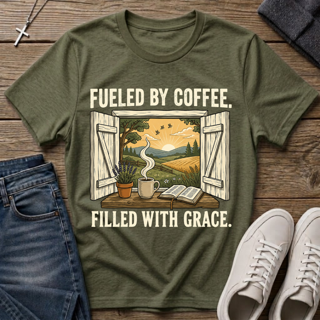 Fueled By Coffee Filled With Grace T-Shirt