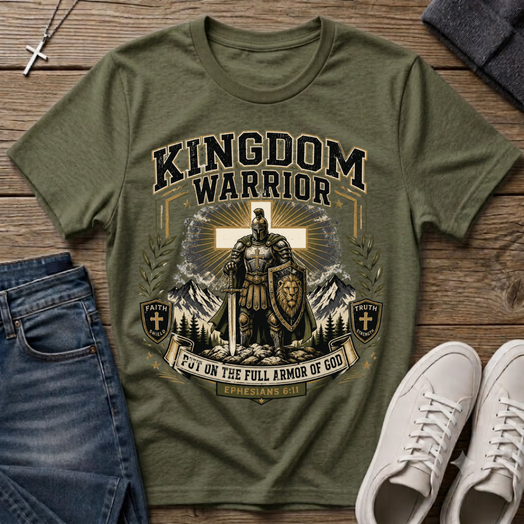 Kingdom Warrior Ephesians 6:11 Christian T-Shirt