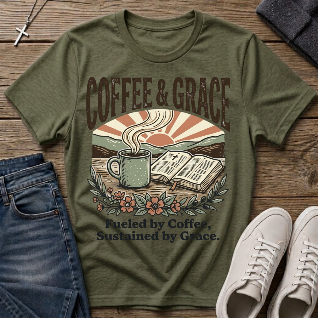 Coffee & Grace Fueled By Coffee, Sustained By Grace T-Shirt