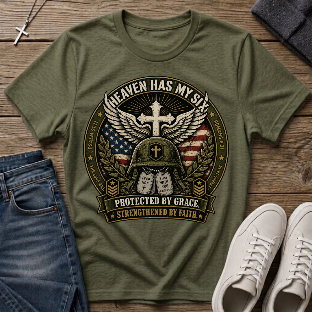 Heaven Has My Six Christian Veteran T-Shirt