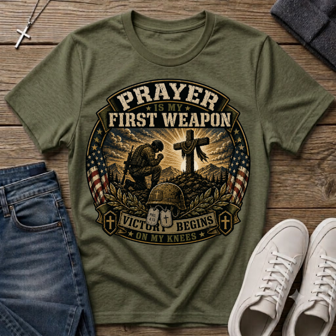 Prayer Is My First Weapon Christian T-Shirt