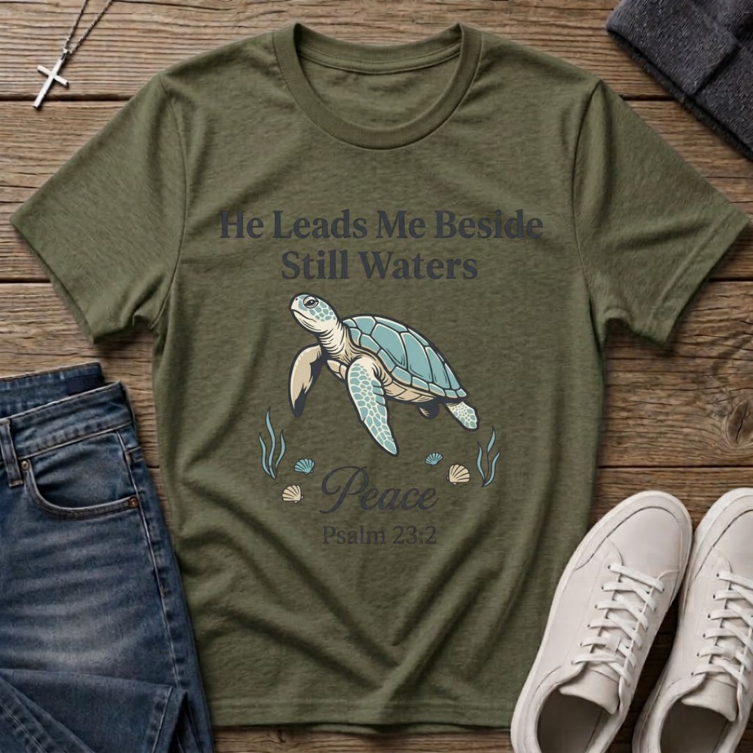 He Leads Me Beside Still Waters Psalm 23 T-Shirt