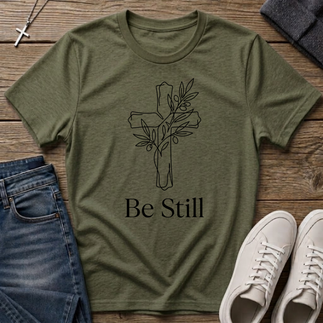 Be Still Christian Cross T-Shirt