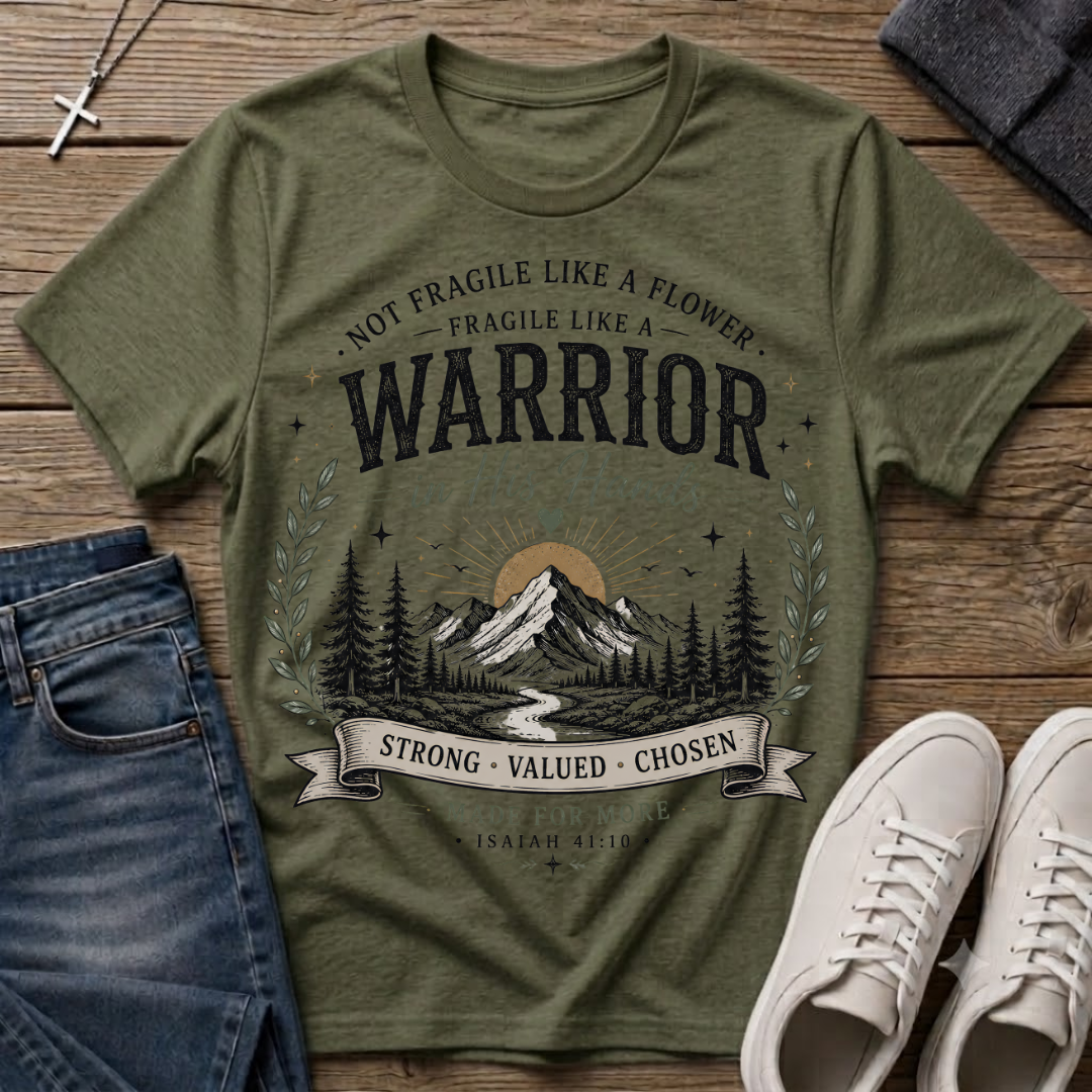 Warrior in His Hands Isaiah 41:10 Christian T-Shirt