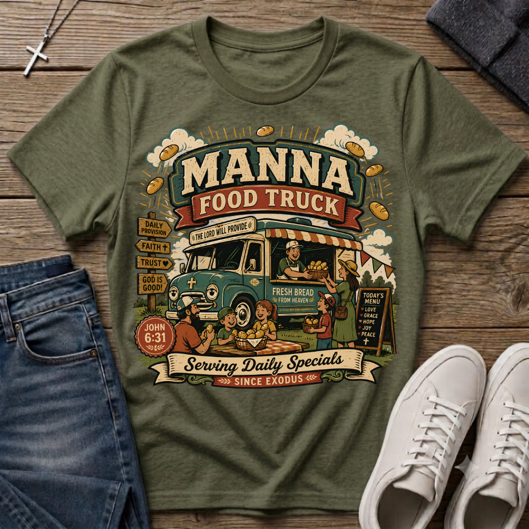 Manna Food Truck John 6:31 Christian T-Shirt