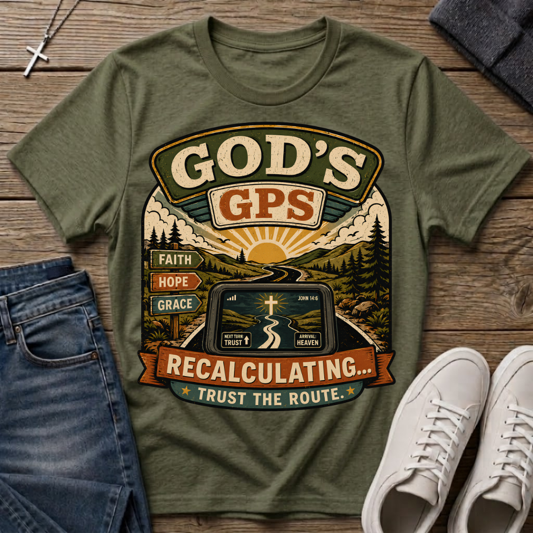 God's GPS Recalculating Christian T-Shirt