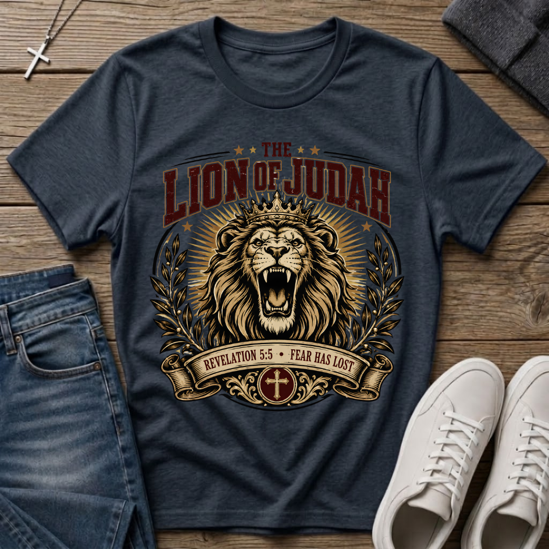 The Lion of Judah Revelation 5:5 Christian T-Shirt