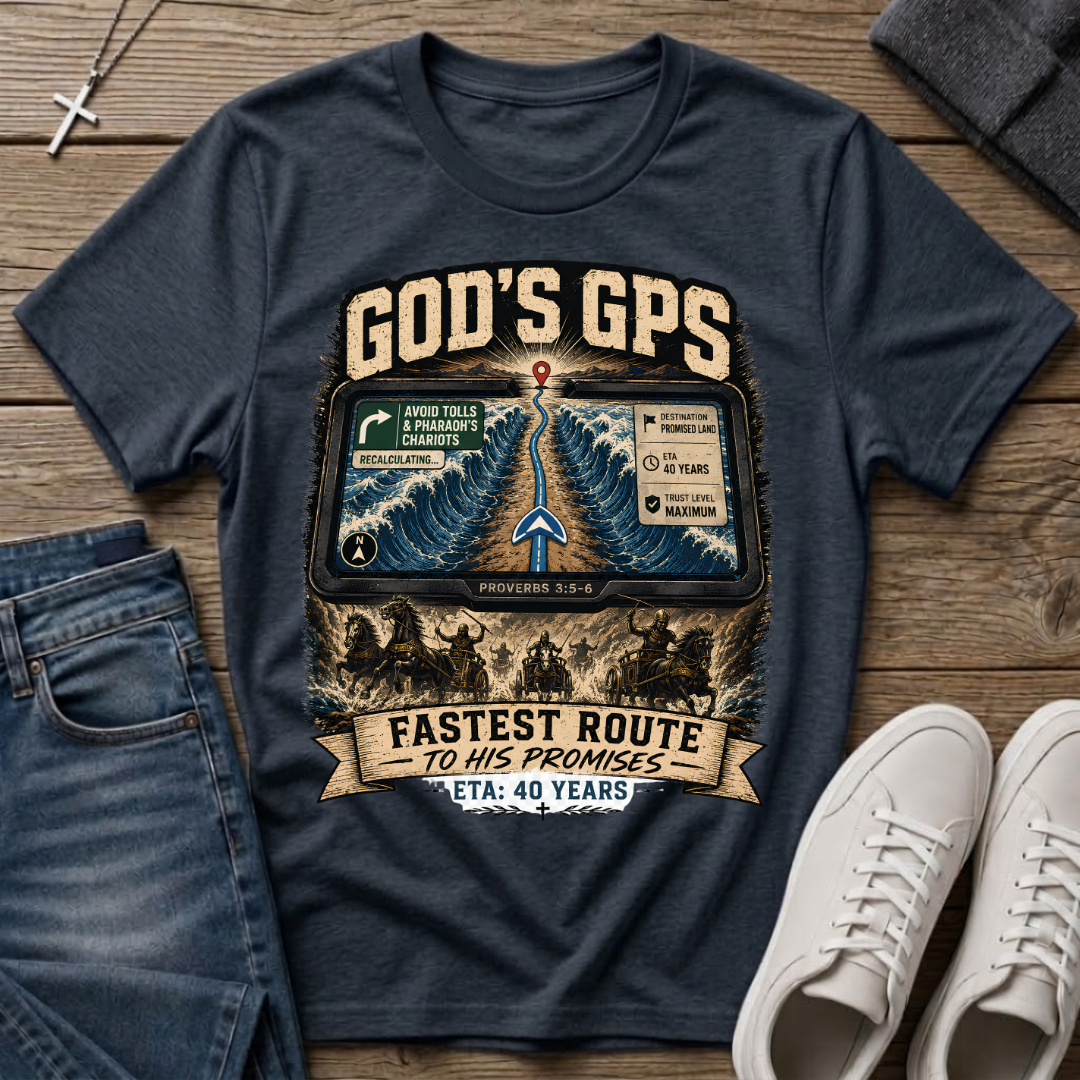 God's GPS Fastest Route to His Promises Christian T-Shirt