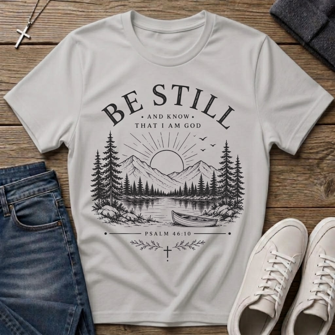 Be Still and Know That I Am God Psalm 46:10 T-Shirt