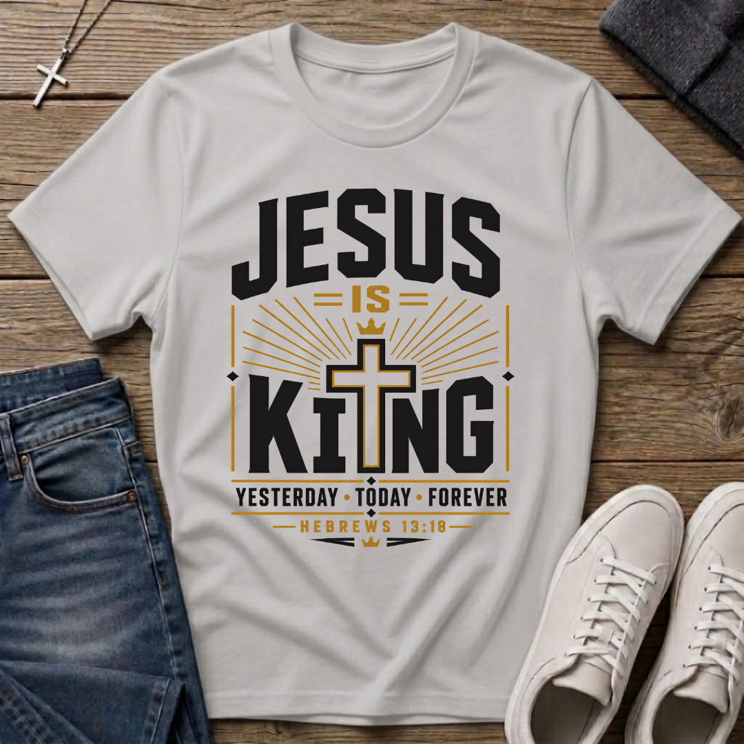 Jesus Is King Hebrews 13:8 Christian T-Shirt