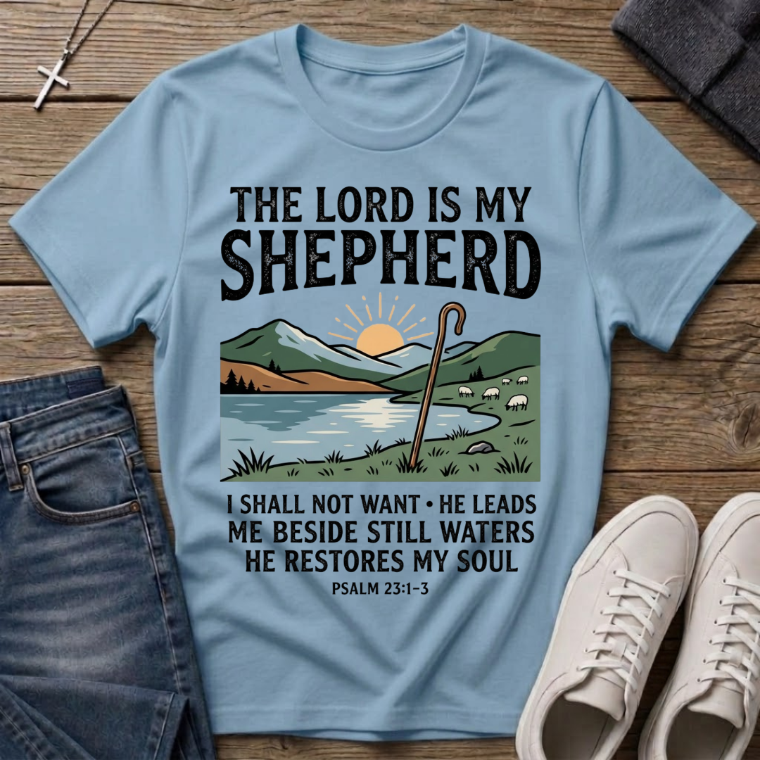 The Lord Is My Shepherd Psalm 23:1-3 T-Shirt