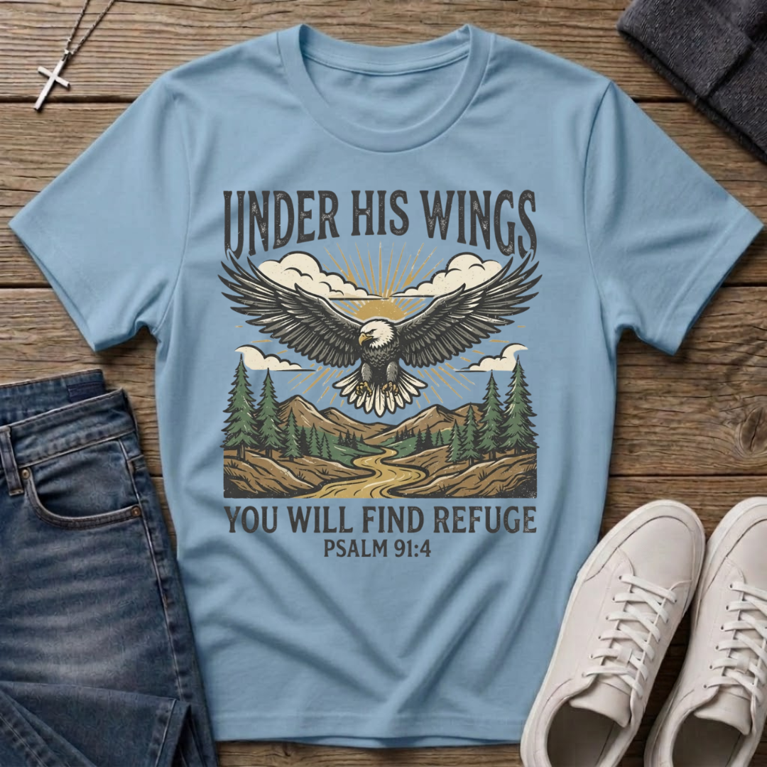 Under His Wings Psalm 91:4 T-Shirt