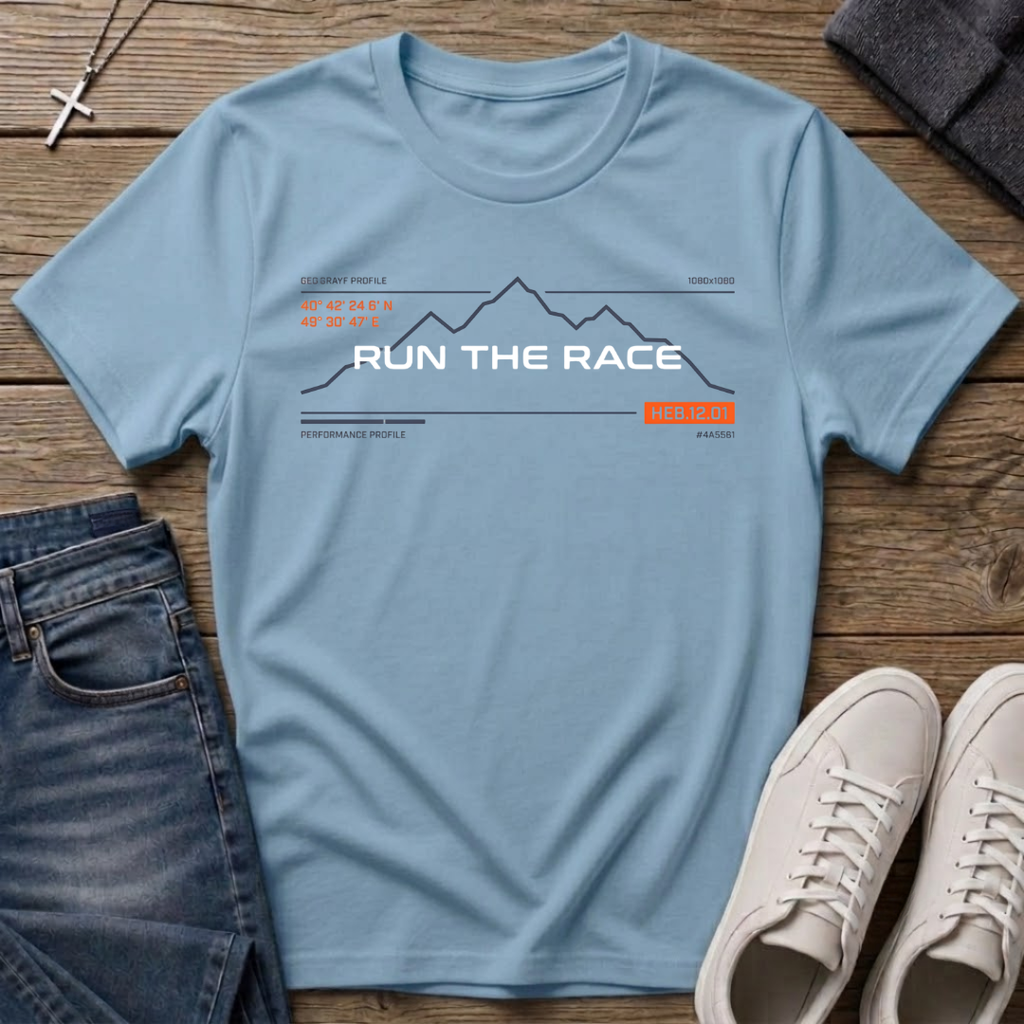 Run the Race Hebrews 12:1 Christian T-Shirt