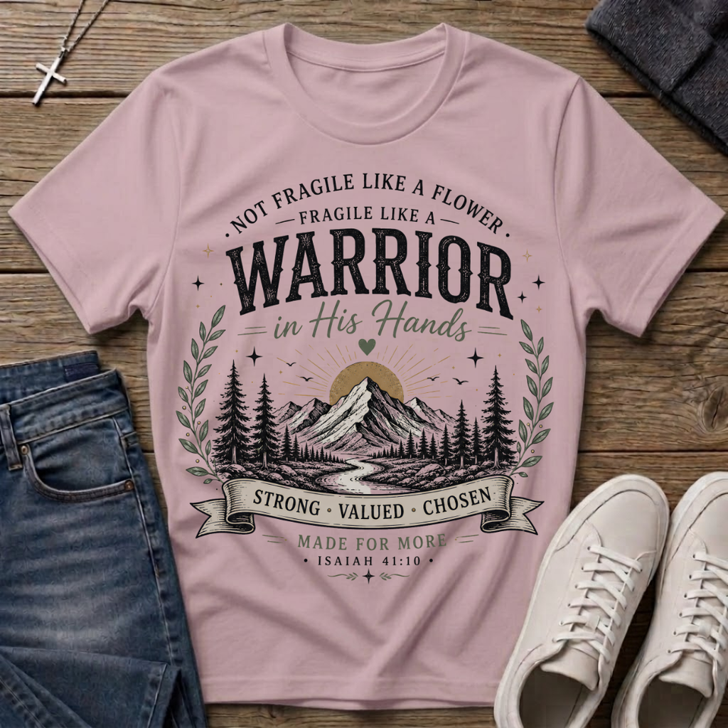 Warrior in His Hands Isaiah 41:10 Christian T-Shirt