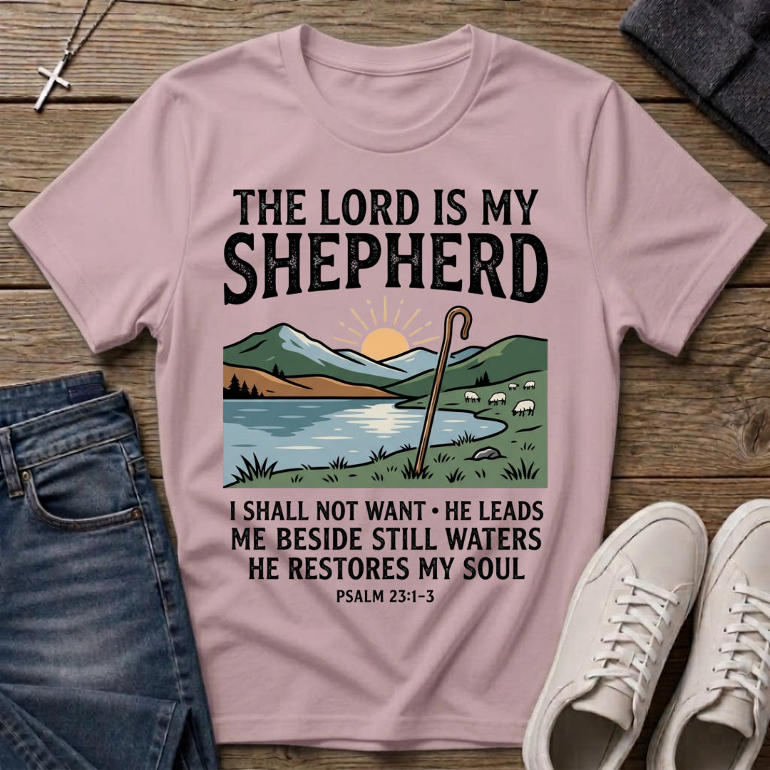 The Lord Is My Shepherd Psalm 23:1-3 T-Shirt