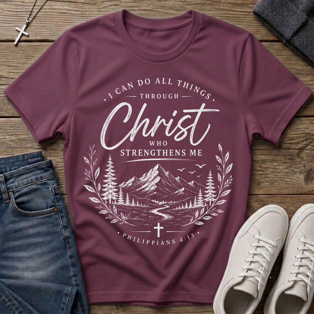 I Can Do All Things Through Christ Philippians 4:13 Christian T-Shirt